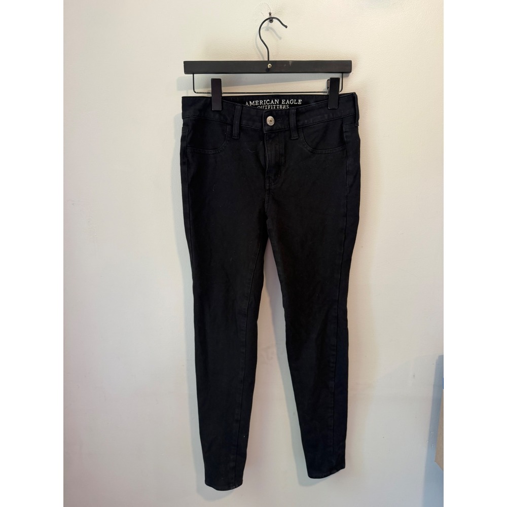 American Eagle Womens Super Stretch‎ Jegging Black Skinny Pants Size 4 Regular